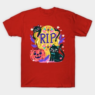 Cat Spooky RIP Halloween T-Shirt